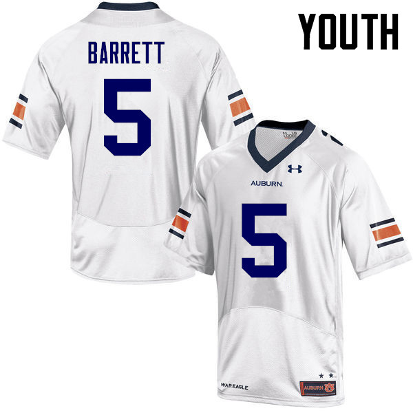 Youth Auburn Tigers #5 Devan Barrett College Football Jerseys-White - Click Image to Close